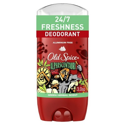 Old Spice Aluminum Free Deodorant for Men, 24/7 Freshness, Long Lasting Odor Protection, Legendary Fragrance, Alphascentauri, Green Herbal Scent, 3oz