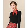 Allegra K Women's Floral Leopard Polka Dots Striped Print Square Kerchief Neck Scarf Shawl - 4 of 4