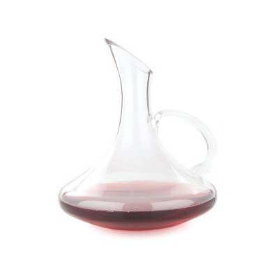Hand-Blown Glass Wine Decanter with Handle, 52 oz