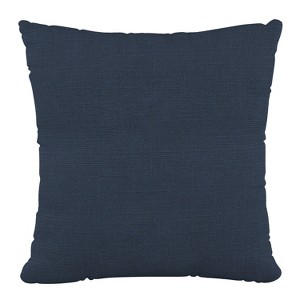 Polyester Square Pillow In Linen Navy - Skyline Furniture, Blue