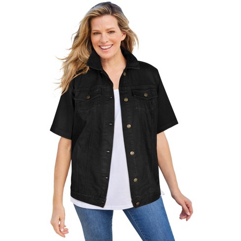 Black jean jacket womens target best sale