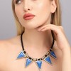 SOHI Women's Electric Blue Party Stone Statement Necklace - 4 of 4