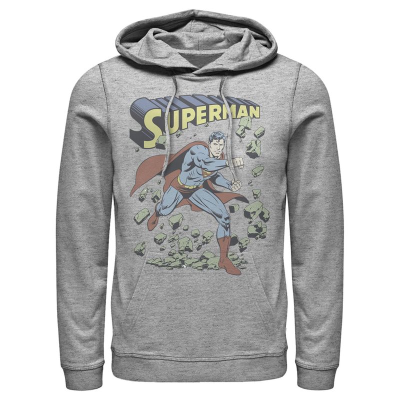 Men's Superman Hero Smash Barriers Pull Over Hoodie, 1 of 4