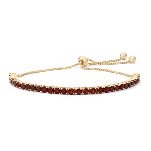 Designs By Gioelli Sterling Silver Gemstone Bolo Bracelet - 1 of 2