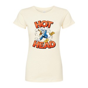 Women's - Disney - Hot Head Donald Duck Fitted Graphic T-Shirt - 1 of 3