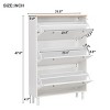 SEVOBAL Cabinet for Entryway with 3 Flip Drawers Sturdy Wood Hidden Freestanding Narrow Slim for Front Door Entrance, White, 18.5"*6.69"*47.64" - 3 of 4