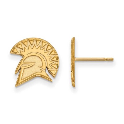 Black Bow Jewelry 14k Yellow Gold San Jose State Spartans NCAA Post Earrings