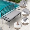 Pellebant Patio Bench Cushion with Ties Water Resistant Fabric Durable Thicken Memory Foam for Loveseat Couch Porch Swing - 4 of 4