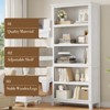 71" Tall 5-Tier Wooden Bookcase with Adjustable Shelves, Farmhouse Style Bookshelf for Living Room, Office & Library - 4 of 4