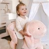 SEVOBAL Toy Vehicles Rabbit Wooden Rocking Horse with Plush Seat Seat Belt and Simulated Sound for Toddlers - 3 of 4