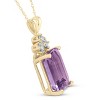 Pompeii3 14K Yellow Gold 7 1/8ct Amethyst & Diamond Solitaire Pendant - 2 of 4