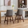Height Swivel Bar Stools,Stool For Kitchen,Modern Wooden Fabric Bar Stools,High Footstool With Back At The Bar-Cuddlewood - 3 of 4