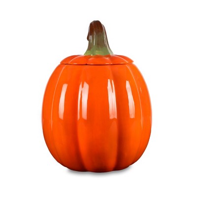100 North Dolomite Ceramic 10.5 x 7.9 Halloween Cookie Jar with Airtight Lid: Kitchen Canisters, Pet Treat Containers & Fall Candy Dish, Pumpkin — фото 4