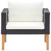 vidaXL Single Patio Sofa with Cushions Poly Rattan Black - 2 of 4