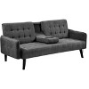 Homy Casa Convertible Sleeper Sofa Bed with Cup Holder & Drop-Down Table,for Living Room - 2 of 4