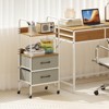 Costway 1/2 PCS Rolling Utility Storage Cart with 2 Open Shelves and 2 Fabric Drawers for Bedroom - 2 of 4
