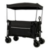 Whisen Collapsible Foldable Extended Wagon with Canopy, 480lbs Weight Capacity, Big All-Terrain Beach Wheels - Black - 3 of 4