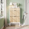 Shoe Storage Cabinet with 2 Flip Drawers And A Drawer, Entryway Cabinet , Space-Saving Narrow Shoe Rack for Entryway, Hallway, Front Door - 3 of 4