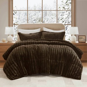 York Brushed Faux Fur Comforter Mini Set - 1 of 4