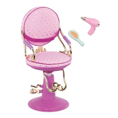 Our Generation Salon Chair - Purple with Heart Pattern