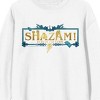 Shazam 2 Fury Of The Gods Shazam Text With Border Crew Neck Long Sleeve White Adult Sweatshirt - 2 of 3