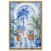 Art Remedy Blue and White Palms Tropical Bathroom Wall Art Framed - 3 of 4