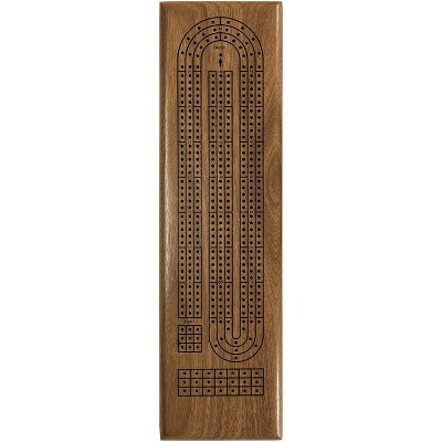 WE Games Solid Walnut Wood Classic Cribbage Set (Made in USA), Continuous 3 Track Board with Metal Pegs