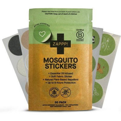 ZAPPP! Mosquito Repellent Stickers - Natural, Safe, DEET-Free Protection 30pk