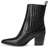 Journee Signature Womens Genuine Leather Markka Pointed Toe Stacked Chelsea Booties - image 2 of 4