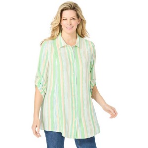 Woman Within Plus Size Snap Swing Pocket Tunic - 1 of 4