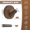 Unique Bargains Wood Self-Adhesive Decorative Towel Coat Bag Round Hooks 2 Pcs - 2 of 4