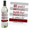 Big Dot of Happiness We Still Do - 40th Wedding Anniversary Decorations for Women and Men - Wine Bottle Label Stickers - Set of 4 - 2 of 4