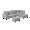 DOMETOUR Living Room Sofa Set 3Pcs(Sofa+Chaise+Ottoman) - 2 of 4