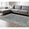 Gray And Ivory Wool Geometric Hand Hooked Area Rug - 2 of 4
