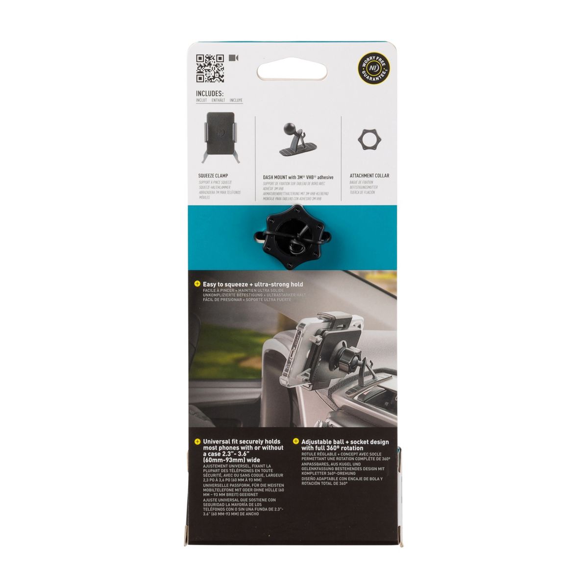 Nite Ize Squeeze Universal Dash Mount - Phone Holder & Mount for Car Dashboard - Cell Phone Accessories with Universal Design - Black - thumbnail 6