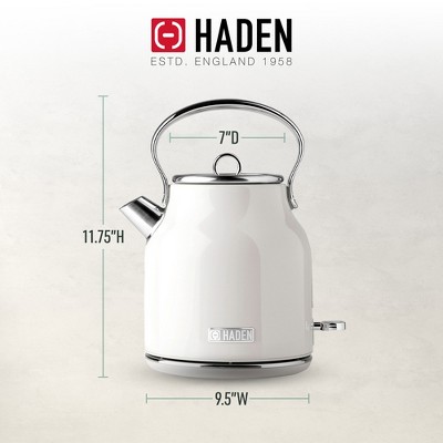 Ivory Stainless Steel 1.8 qt Electric Kettle with Comfort Grip