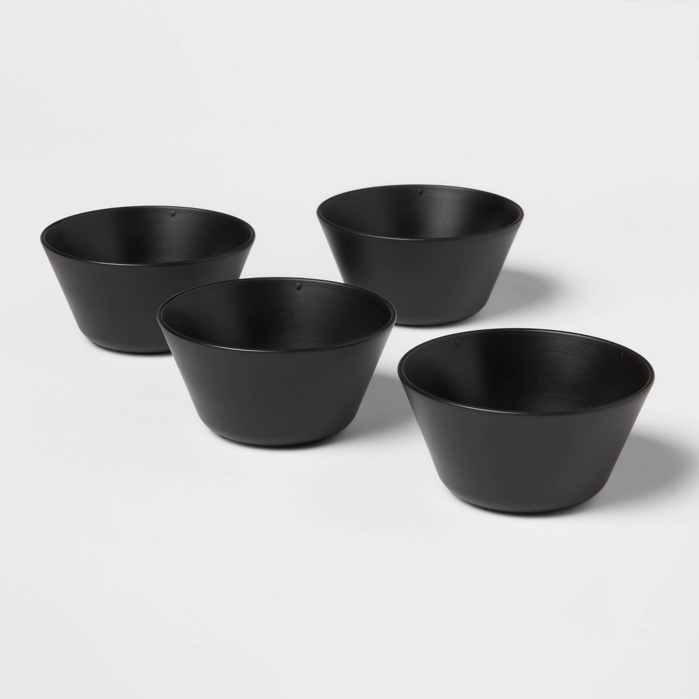 7.9oz 4pk Plastic Mini Bowls Black - Room Essentials