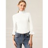 INSPIRE CHIC Women's Ruffle Sleeves Pullover Turtleneck Slim Fit Stretchy Knit Sweater - 3 of 4