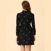 INSPIRE CHIC Women's Casual Long Sleeve Half Placket Embroidered Floral Mini Shirt Dress - 4 of 4