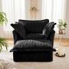 Slipcovered Armchairs, Armchair Sets with Large Soft Pillows and Ottoman, Corduroy Fabric Accent Chair Set for Living Room-Cuddlewood - 3 of 4