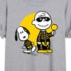 Women's - Peanuts - Halloween Charlie and Snoopy Skeleton Oversized Graphic T-Shirt - 2 of 4