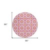 Pink Ivory And Orange Floral Medallion Washable Indoor Outdoor Area Rug - 3 of 4