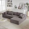 TiramisuBest 108" Modular L-Shaped Upholstered Sectional Sofa Set w/ Right Chaise, 6 Pillows & Free Combination for Living Room & Bedroom,Grey - 4 of 4