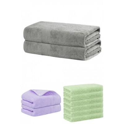 REGALWOVEN Striped Soft Absorbent Bathroom Cotton Towel Set 3 Pcs