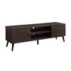 AndMakers 58.27 in. Dark Walnut Wood TV Stand with 2 Storage Cabinets Fits TV's up to 65 in. - 2 of 4