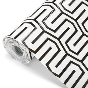 Shelf Liners for Kitchen Cabinets and Drawers, 17.5 in. x 30 ft, Labyrinthine, White& Black - 1 of 4