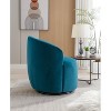 Teal Teddy Fabric Swivel Armchair Bucket Chair with Black Powder Coating - 4 of 4
