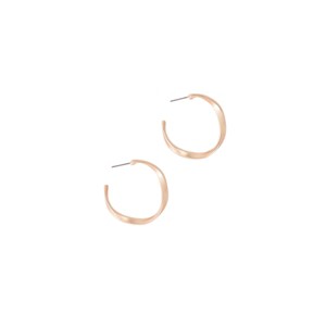 Slickblue Women's Stud Earrings, Twisted Circular Design, Matte Gold Finish, Trendy Style, 1.3" Diameter - 1 of 2