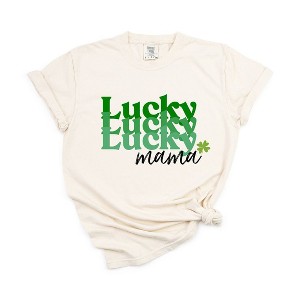 Simply Sage Market Women's Lucky Mama Stacked Short Sleeve Garment Dyed Tee - 1 of 4