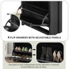 KTMBDW Shoe Cabinet Set of 2, Entryway Organizer with 2 Flip Drawers and Adjustable Panel, Hidden Wood Shoe Cabinet for Entryway Hallway, Black - 4 of 4